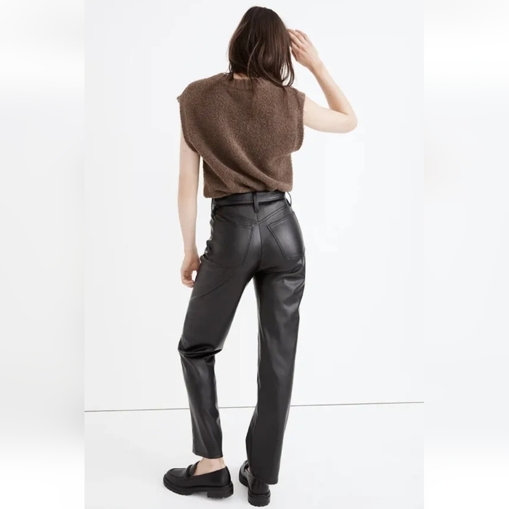 NWT Madewell The Perfect Vintage Straight Jean: Faux Leather Edition Size 30 - Picture 2 of 14